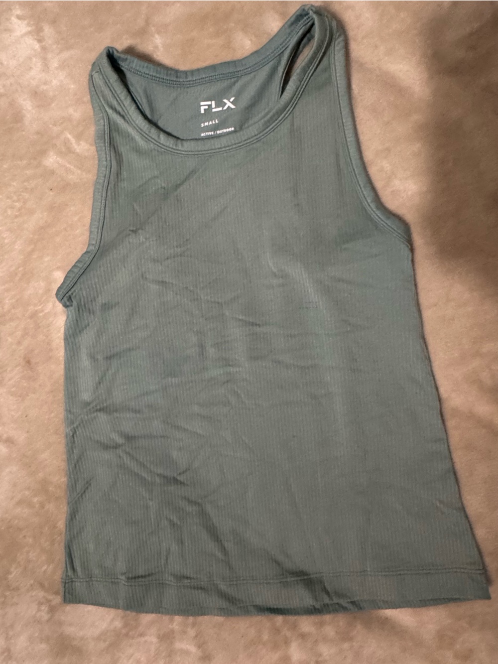 FLX Women’s Ribbed Tank Top — Sage Green